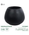 GloboStar® Artificial Garden COLOMBO 20695 Διακοσμητικό Πολυεστερικό Τσιμεντένιο Κασπώ Γλάστρα - Flower Pot Μαύρο Φ60 x Υ45cm